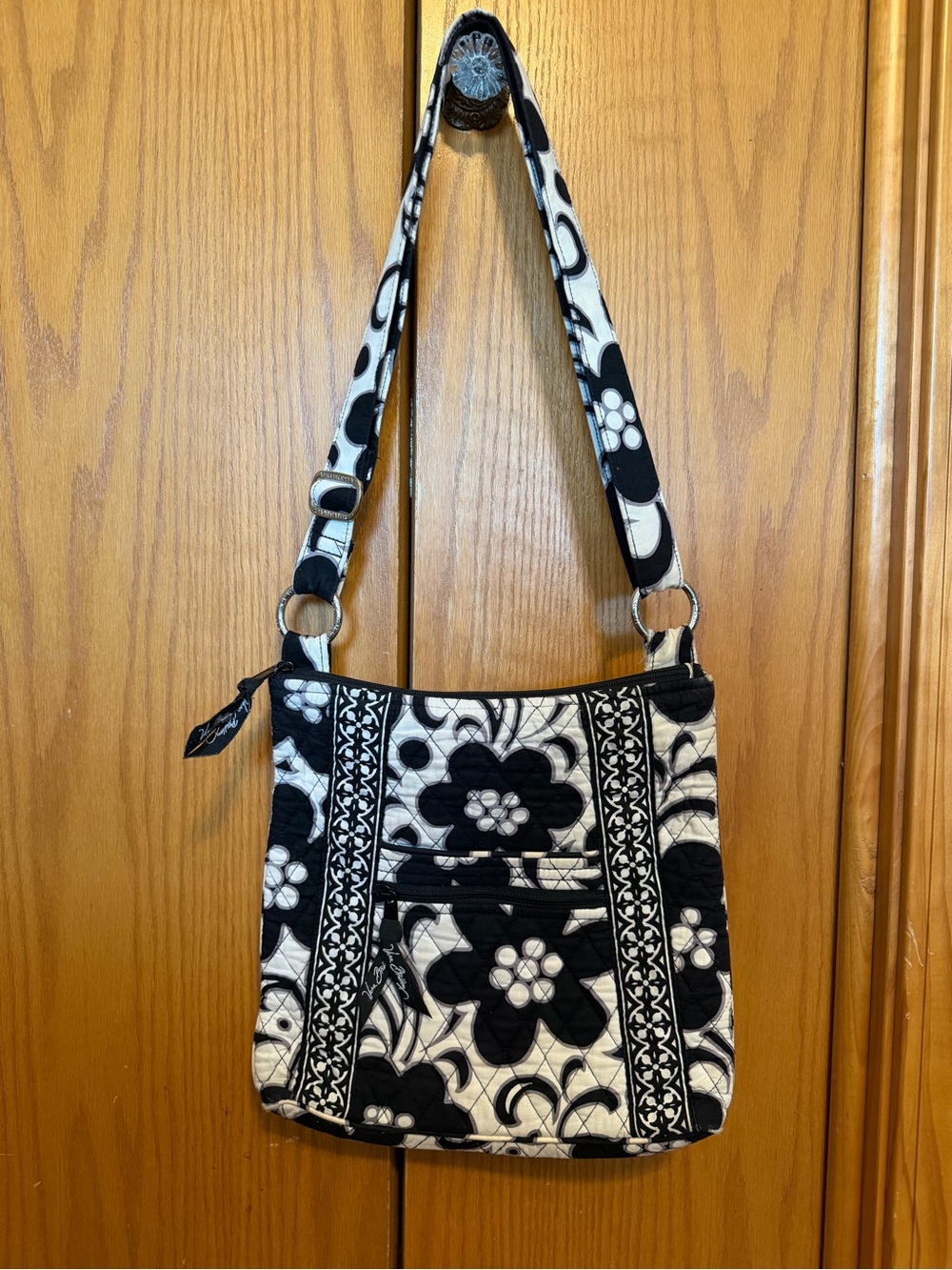 Vera Bradley Black and White Floral Crossbody Bag